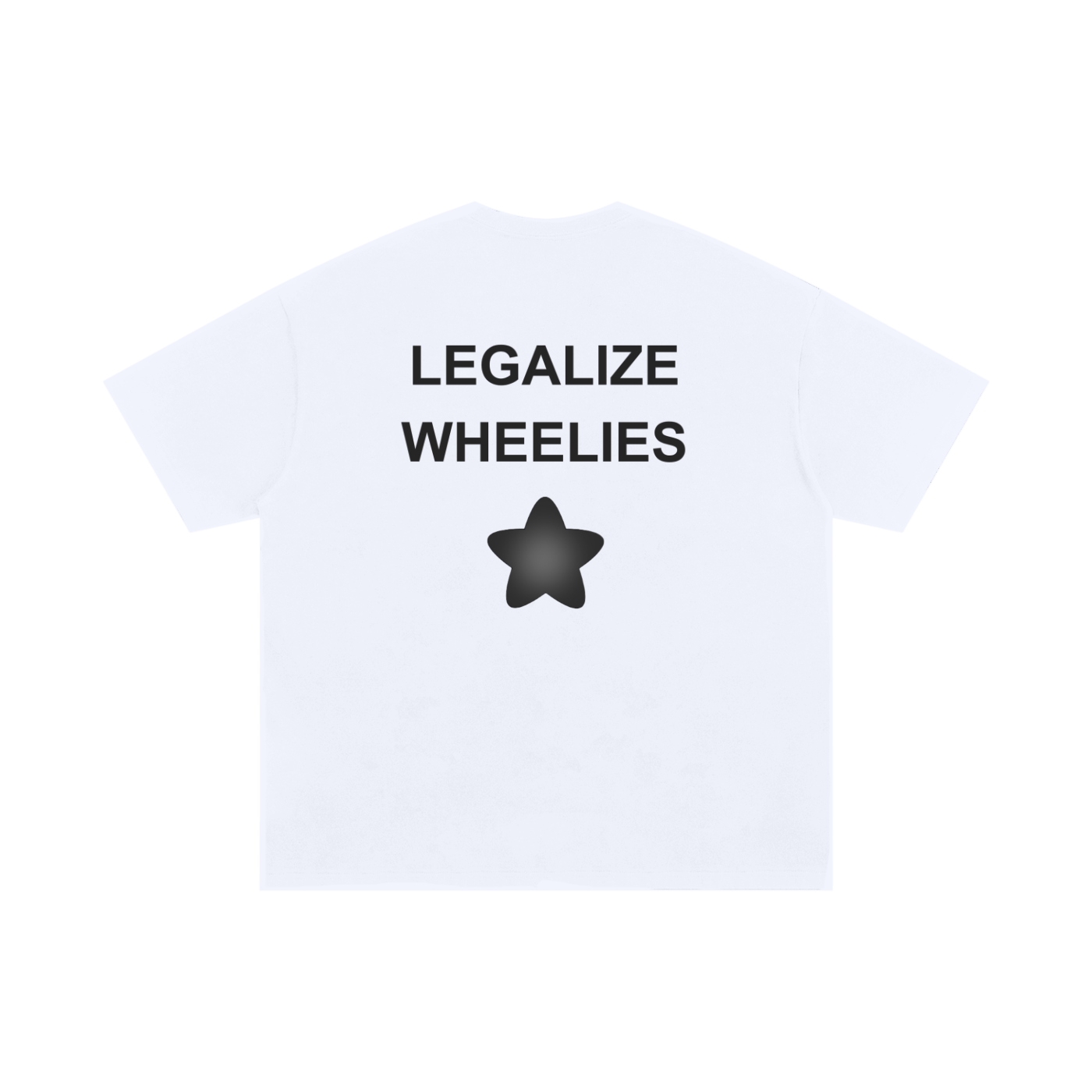 SRZY STARZ "Legalize Wheelies" Boxy Fit Tee (White)