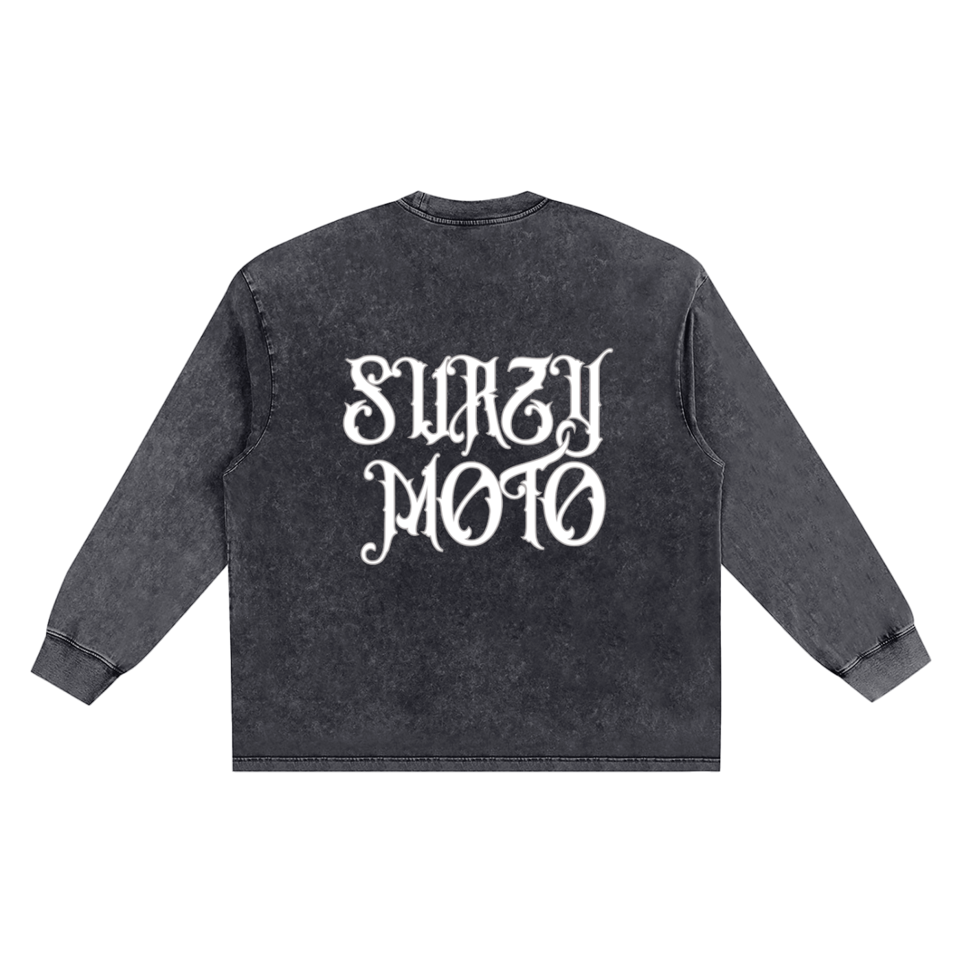 Snow Washed Frayed Edge T-Shirt (Black)