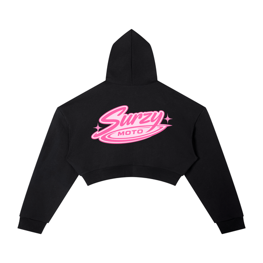 Woman's Essential Cropped Hoodie (Black)