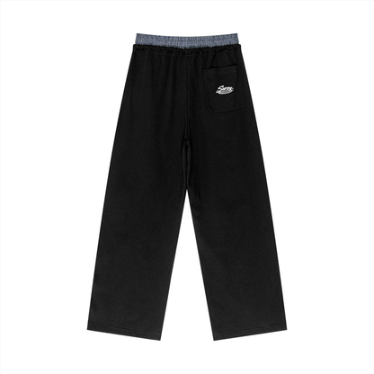 DoubleWaisted Sweat Pants (Black)