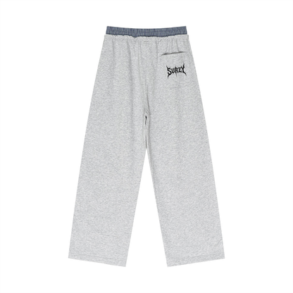 Surzy Double Waisted Sweatpants (Flower grey)