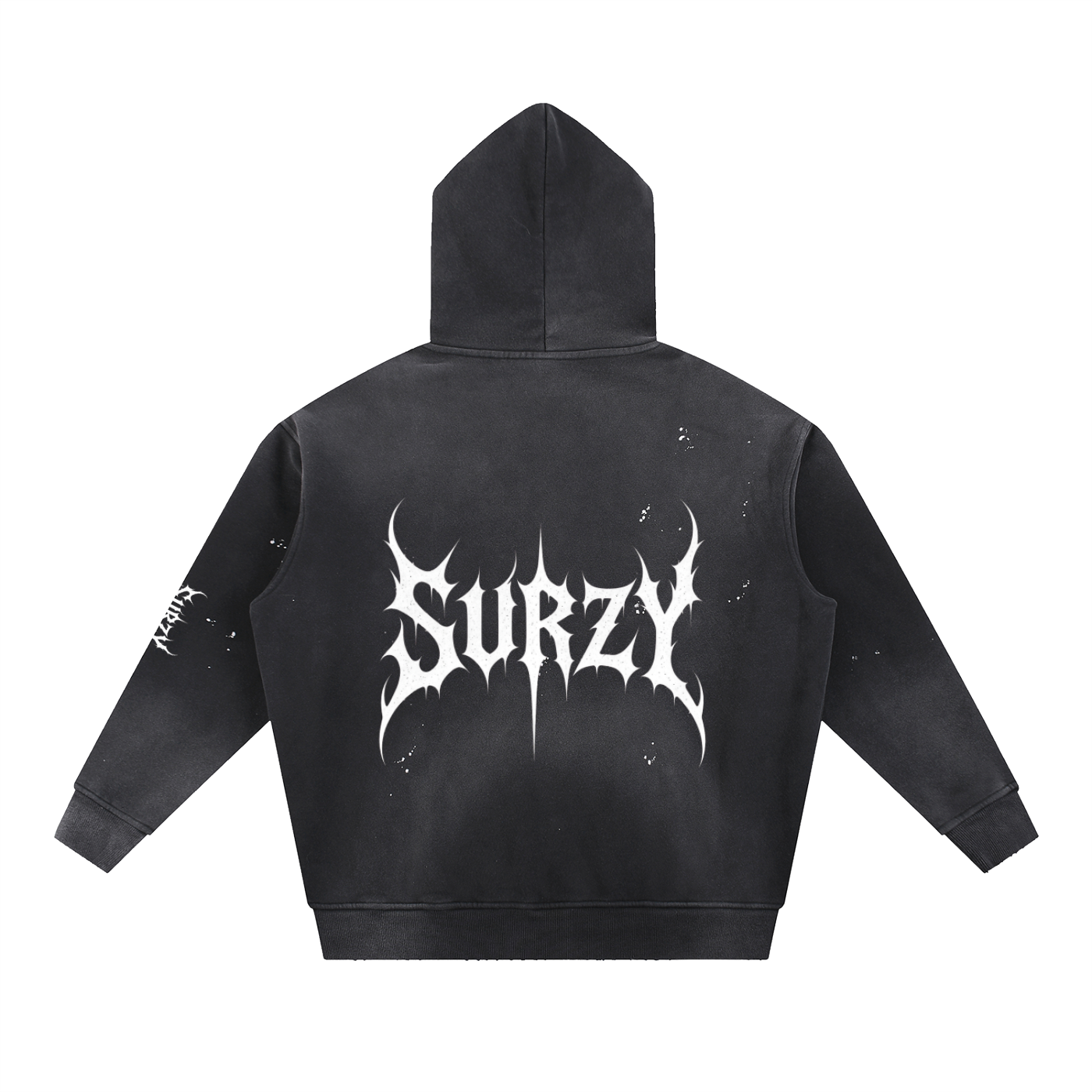 Surzy washed Paint Splatted hoodie (black)