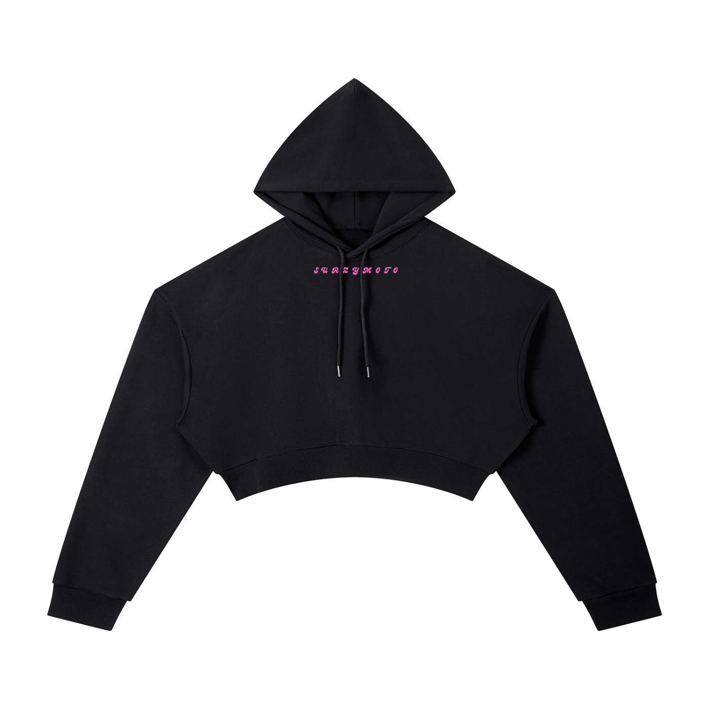 Woman's Essential Cropped Hoodie (Black)