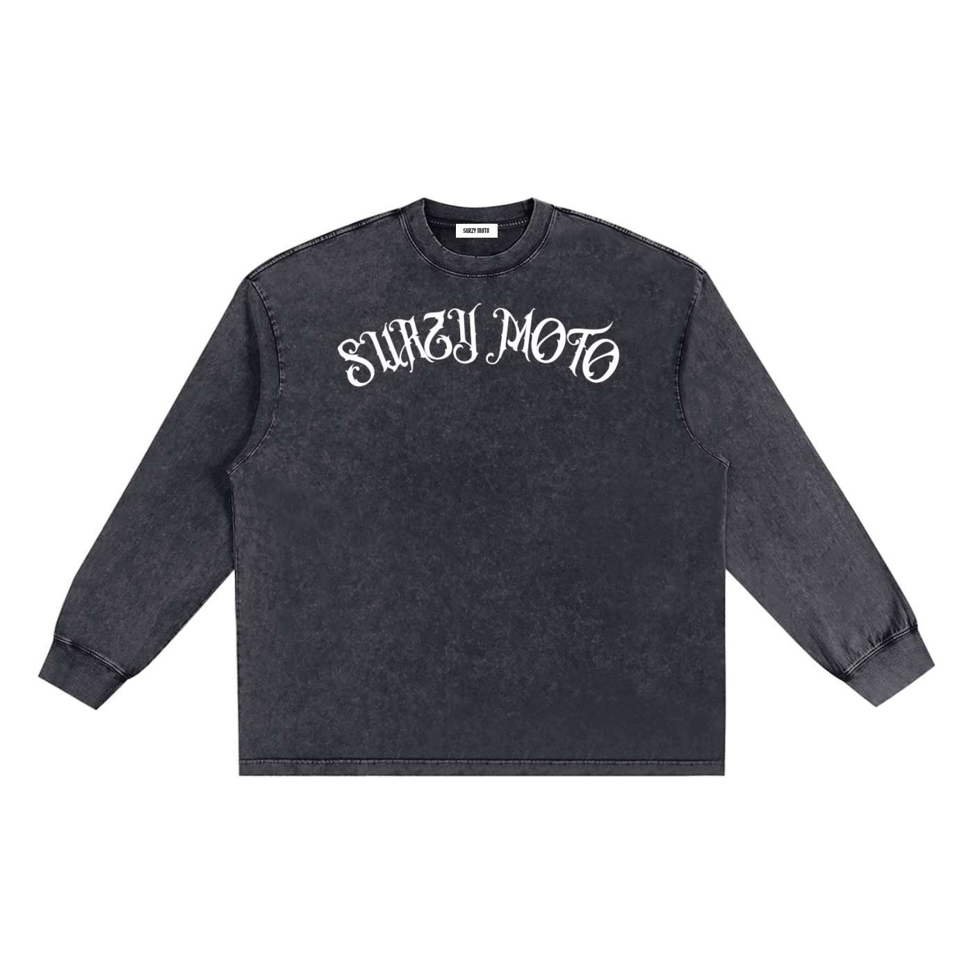 Snow Washed Frayed Edge T-Shirt (Black)