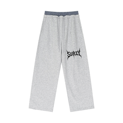 Surzy Double Waisted Sweatpants (Flower grey)