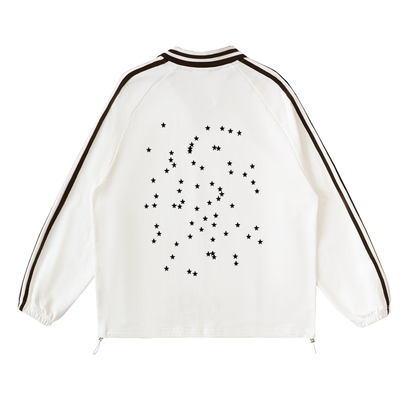 SZY STARZ Collar Sweatshirt White & Brown)
