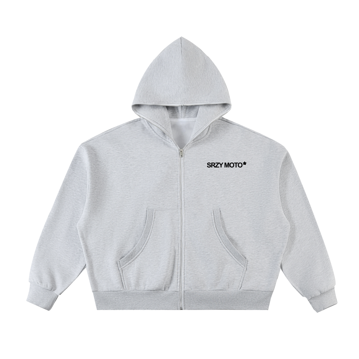 SRZY STARZ Full Face Zip-up Hoodie (Flower Grey)