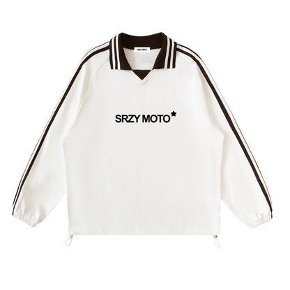 SZY STARZ Collar Sweatshirt White & Brown)