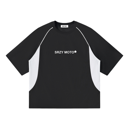 SRZY STARZ Panel Boxy Fit Tee (Black)